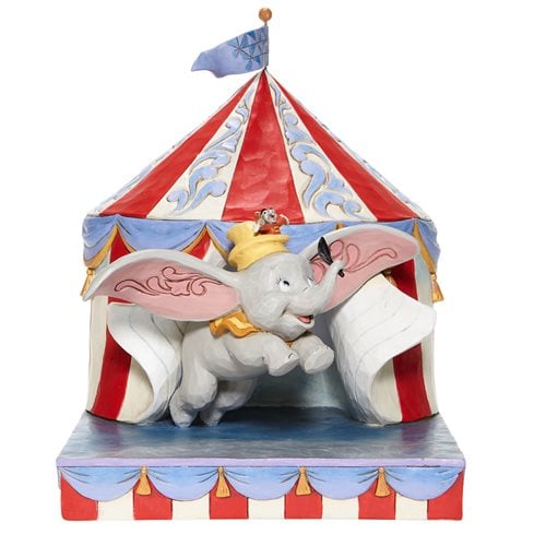 Disney Traditions Dumbo Flying out of Tent Scene Over the Big Top by Jim Shore Statue