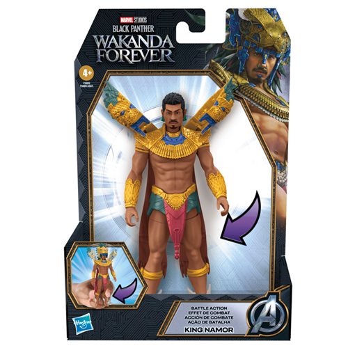 Black Panther Wakanda Forever Battle Action King Namor 6-Inch Action Figure