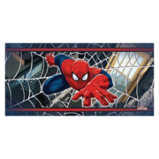 Spider-Man Crawling Forth on Web Stretched Canvas Print