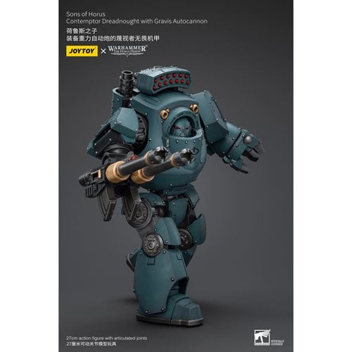 Joy Toy Warhammer 40,000 Sons of Horus Contemptor Dreadnought with Gravis Autocannon 1:18 Scale Acti