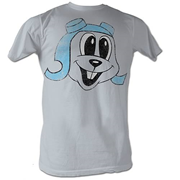 Rocky and Bullwinkle Rocky Face Gray T-Shirt