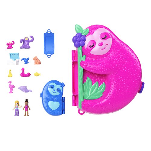 Polly Pocket Sloth Family 2-In-1 Purse Compact Playset