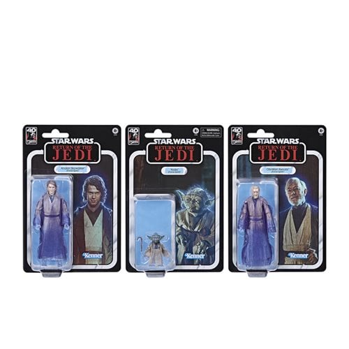 Star Wars The Black Series Anakin Skywalker, Yoda, and Obi-Wan Kenobi Force Spirits 6-Inch Action Fi