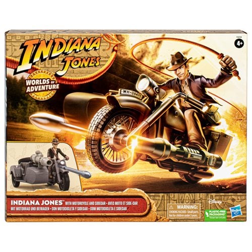 Indiana Jones Worlds of Adventure Indiana Jones with Motorcycle and Sidecar Action Figure Set