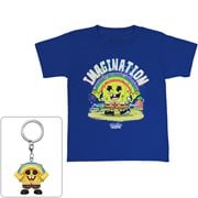 Spongebob Rainbow Pop! Key Chain with Blue Youth T-Shirt