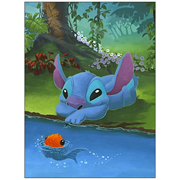 Disney Limited Stitch and His Fishy Friend Canvas Giclee