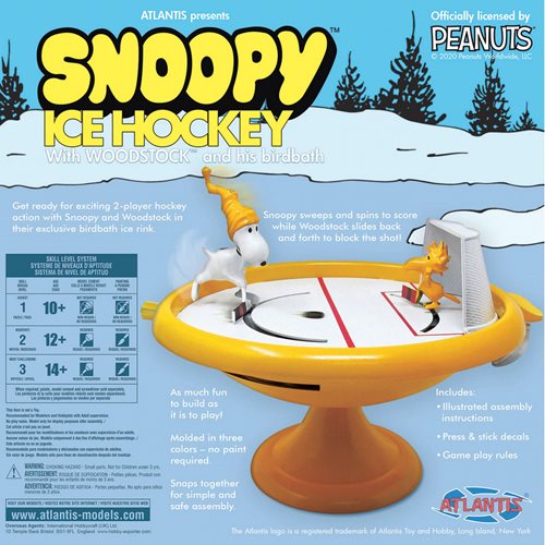 Peanuts Snoopy and Woodstock Bird Bath Ice Hockey Game