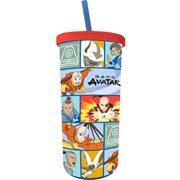 Avatar Character Icon Grid 20 oz. Plastic Cold Cup with Lid and Straw