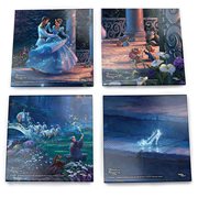 Disney Cinderella Dancing in the Starlight Thomas Kinkade StarFire Prints Glass Coaster Set