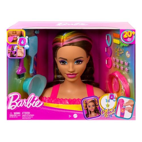 Barbie Totally Hair Neon Rainbow Deluxe Styling Head
