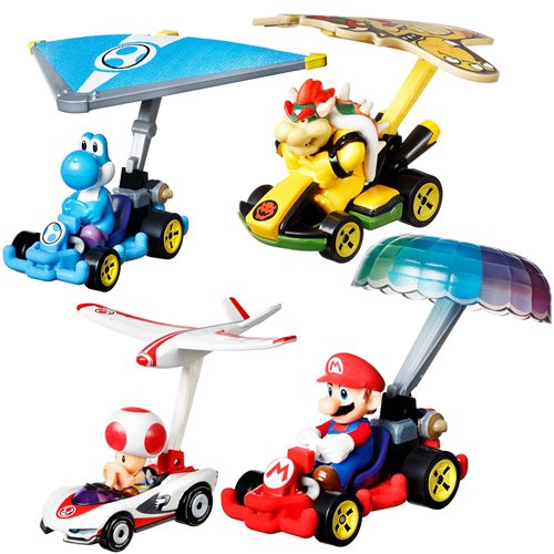 Mario Kart Hot Wheels Gliders Mix 1 2024 Vehicle Case of 4