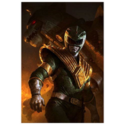 Mighty Morphin Power Rangers Green Ranger and Dragonzord Canvas Giclee Print