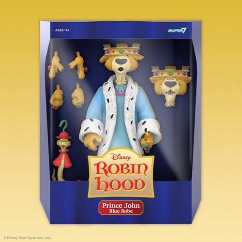 Disney Ultimates Robin Hood Prince John (Blue Robe) with Sir Hiss Action Figure