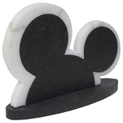Mickey Mouse Abstract Mickey Ears Black Stone Sculpture