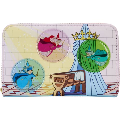 Sleeping Beauty Stained Glass Castle Zip-Around Wallet