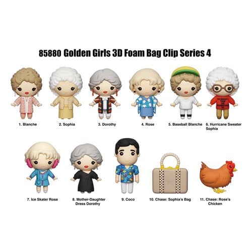 Golden Girls Series 4 3D Foam Bag Clip Random 6-Pack