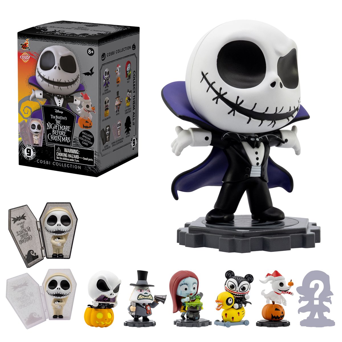 Nightmare Before Christmas Chibi Snapz Figures – Lot Of 8, Brand New
