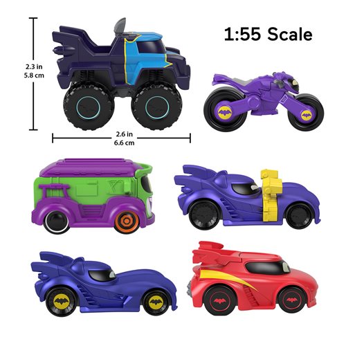Batwheels 1:55 Scale Die-Cast Vehicle Case of 6