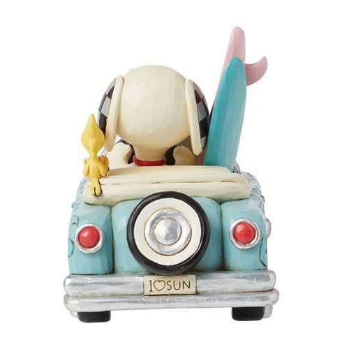 Peanuts Snoopy and Woodstock in Surfboard Car By Jim Shore Statue