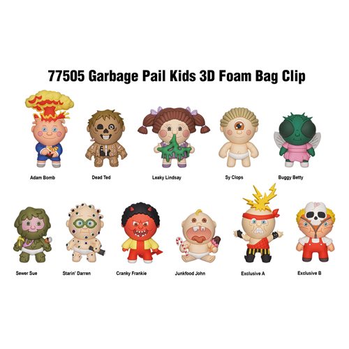 Garbage Pail Kids Series 1 3D Foam Bag Clip Random 6-Pack