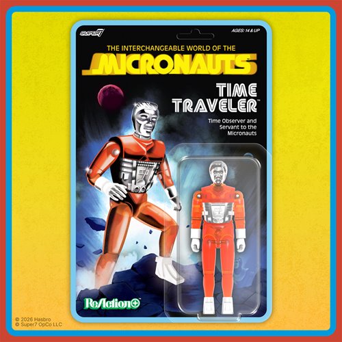 Micronauts Time Traveler (Translucent Orange) 3 3/4-Inch ReAction+ Figure