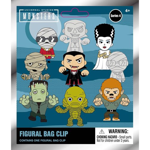 Universal Monsters Series 4 3D Foam Bag Clip Display Case of 24