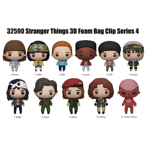 Stranger Things Series 4 3D Foam Bag Clip Display Case of 24