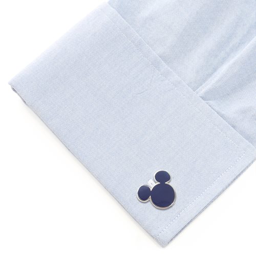 Mickey Mouse Silhouette Blue Cufflinks