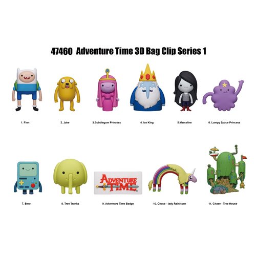 Adventure Time 3D Foam Bag Clip Random 6-Pack
