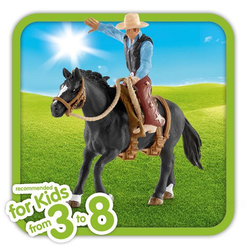 Farm World Saddle Bronc Riding with Cowboy Collectible Figure