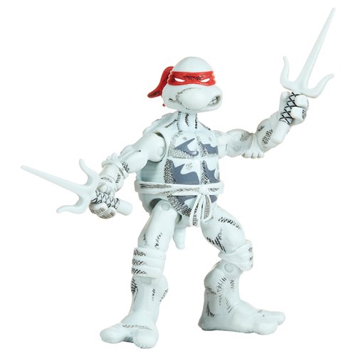 Teenage Mutant Ninja Turtles Classic Comic Book Series Black and White Turtles Action Figure 4-Pack