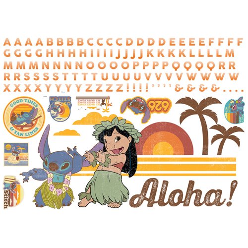 Lilo & Stitch Peel and Stick Giant Wall Decals with Alphabet