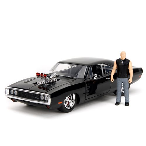Hollywood Rides Fast and the Furious Dodge Charger R/T 1:24 Scale Die-Cast Metal Vehicle with Dom Figure