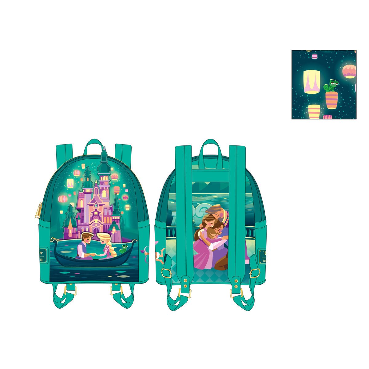 Loungefly Disney Cinderella Castle Mini Backpack Glow in the Dark Bag
