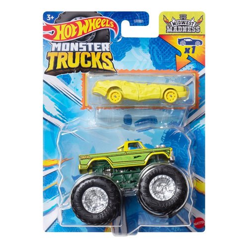 Hot Wheels Monster Truck Plus Car 1:64 Scale Vehicle 2-Pack 2024 Mix 2 Case of 8