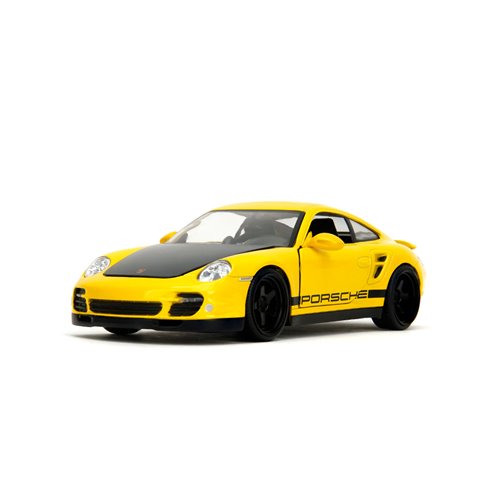 Hyper-Spec 2007 Porsche 911 Turbo 997 Yellow 1:24 Scale Die-Cast Metal Vehicle