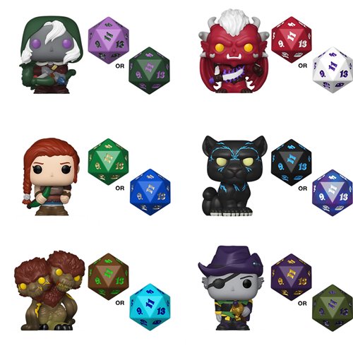Dungeons and Dragons Funko Bitty Pop! Mini-Figure and Dice Display Case of 12