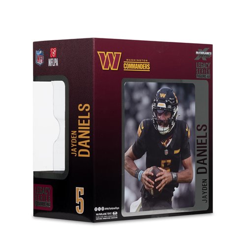 NFL SportsPicks 2025 Washington Commanders Jayden Daniels Alternate Black Uniform 7-Inch Posed Figur