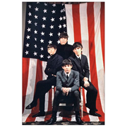 The Beatles American Flag 1964 Tour Ad Medium Canvas Print