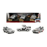 Hollywood Rides Back to the Future Time Machine 1:32 Die-Cast Metal Vehicle 3-Pack