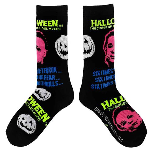 Halloween Michael Myers Blacklight Crew Sock