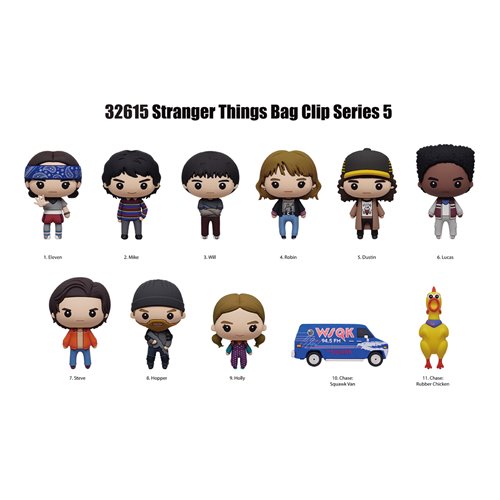 Stranger Things Series 5 3D Foam Bag Clip Display Case of 24