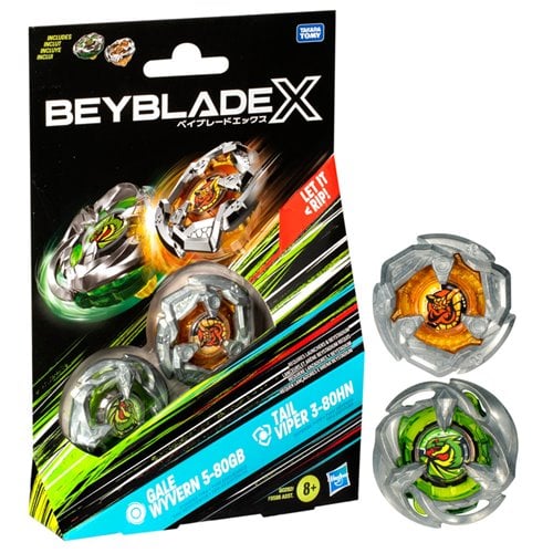 Beyblade X Gale Wyvern 5-80GB and Tail Viper 3-80HN Dual Pack Set