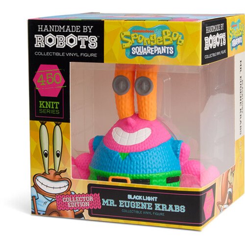 SpongeBob SquarePants Mr. Eugene Krabs #450 Black Light Handmade by Robots Vinyl Figure