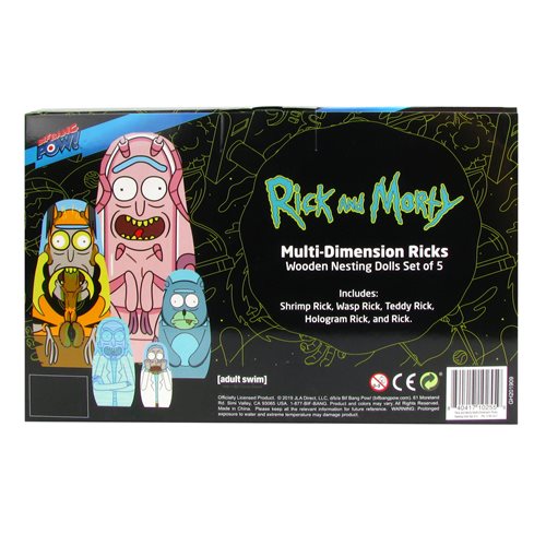 Rick and Morty Multi-Dimension Ricks Nesting Dolls Set of 5, Not Mint