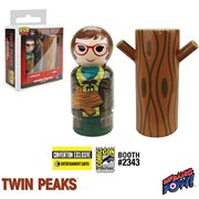 Twin Peaks Log Lady and Log Pin Mate Wooden Figure Set of 2 - Convention Exclusive