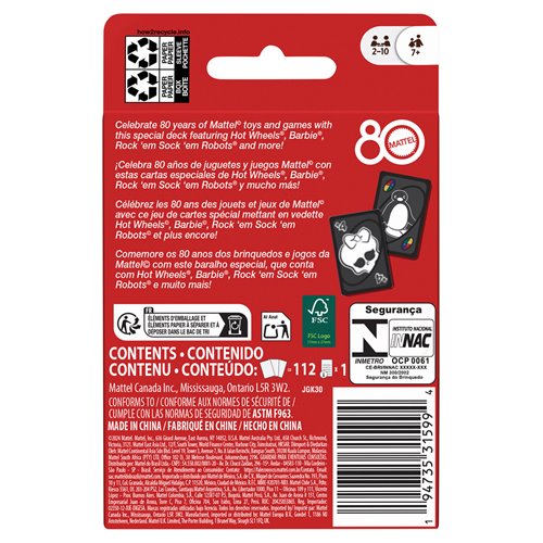 UNO Mattel 80th Ruby Red Card Game
