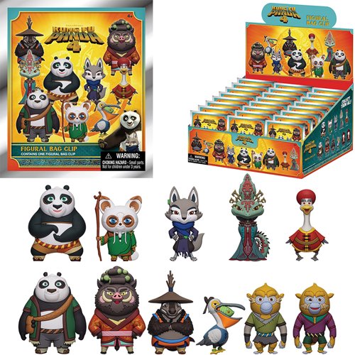 Kung Fu Panda 4 3D Foam Bag Clip Display Case of 24
