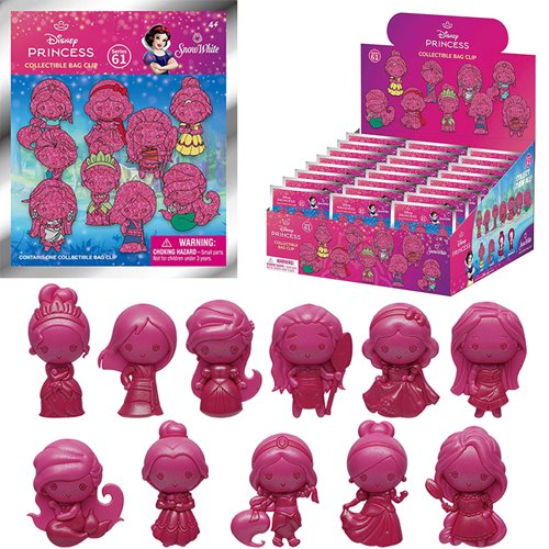 Disney Princess Care Your World Series 61 3D Foam Bag Clip Random 6-Pack