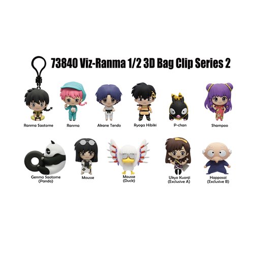 Ranma 1/2 Series 2 3D Foam Bag Clip Display Case of 24